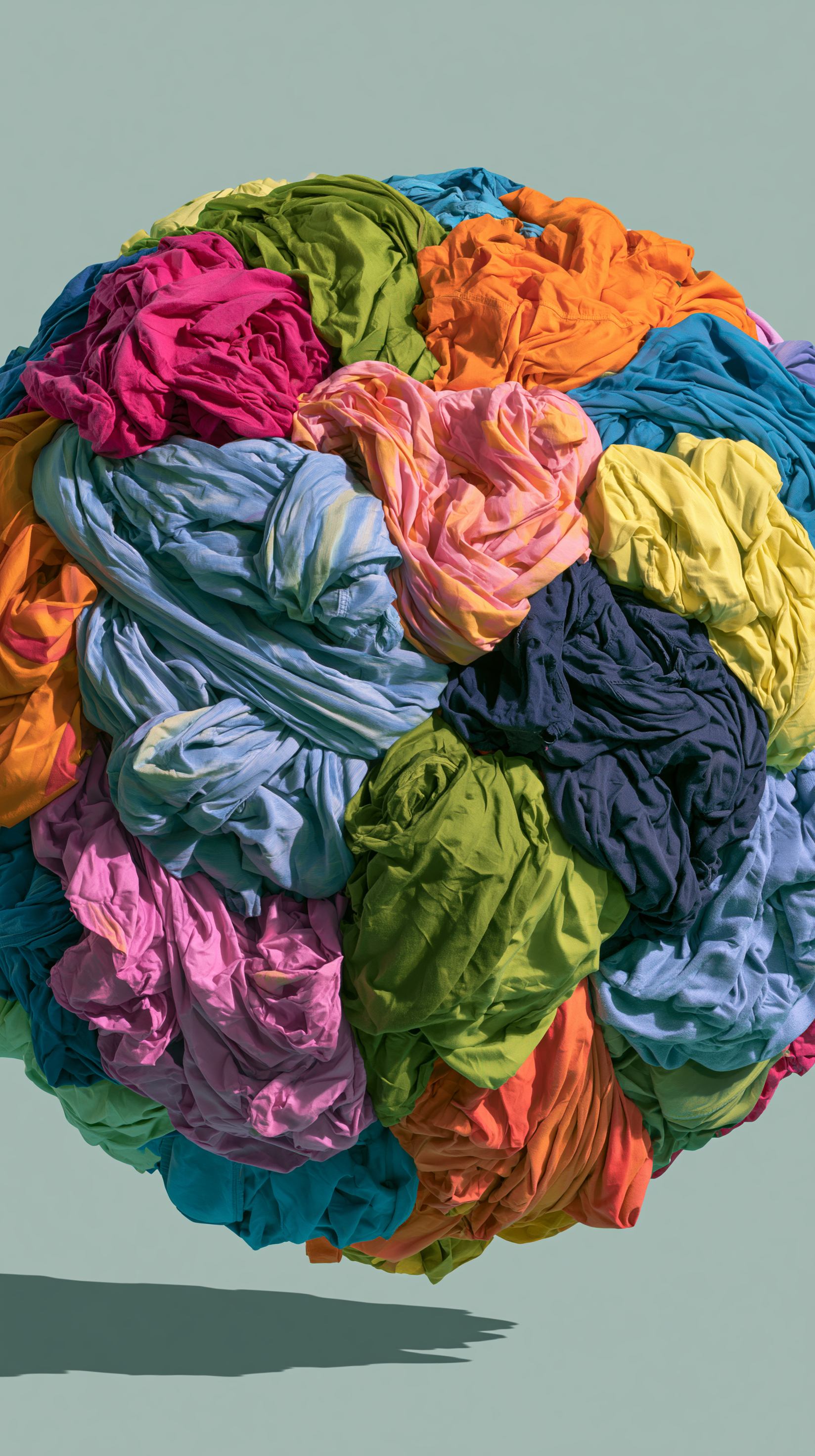 Recycled fibers formed into a sphere